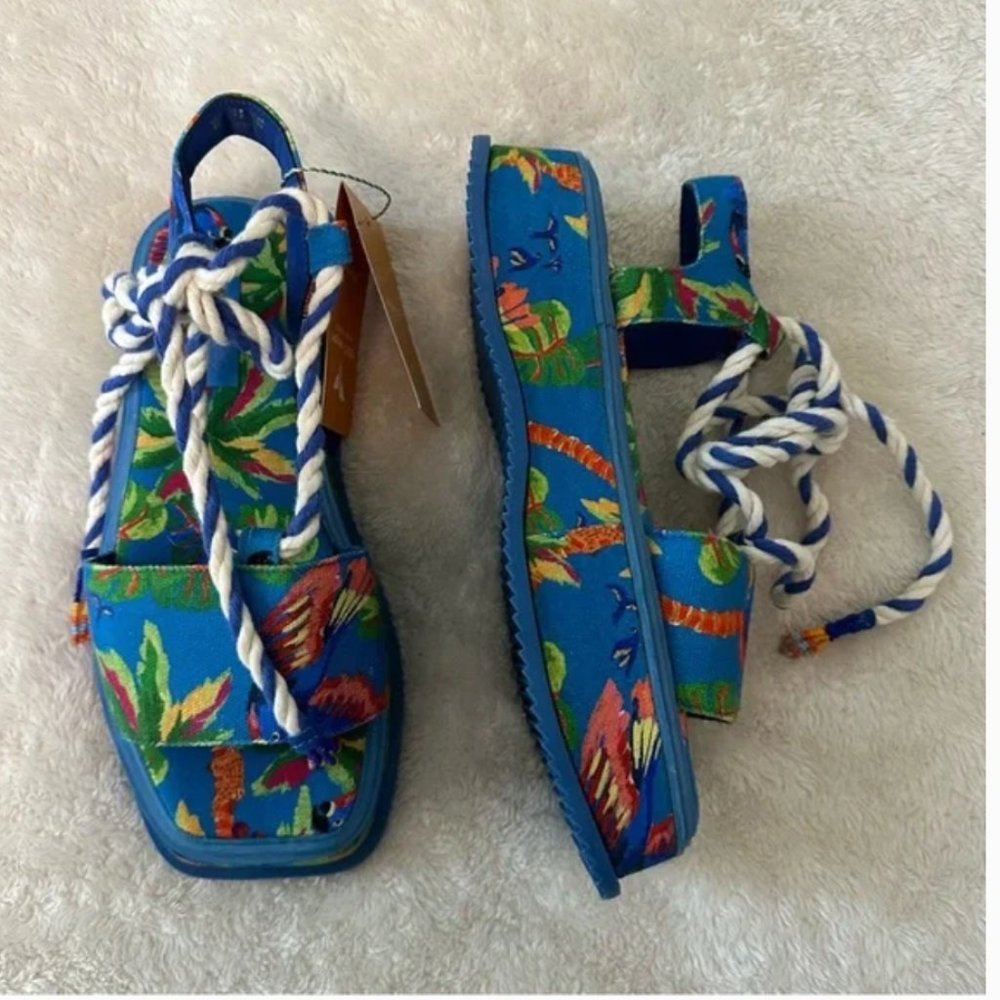 FARM Rio Blue Macaw Platform Sandal - Picture 2 of 9